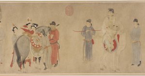 Consort Yang montant un cheval, fin de la dynastie Yuan ou début de la dynastie Ming