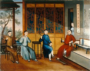 Un trio de musiciens - Qing Dynasty Chinese School