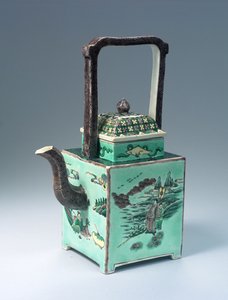 Grande théière Famille Verte, période Kangxi (1662-1722) (porcelaine) - Qing Dynasty Chinese School