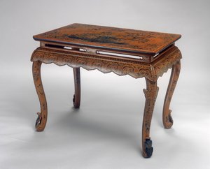 Table, période Kangxi (1662-1722) (bois laqué et toile de chanvre) - Qing Dynasty Chinese School
