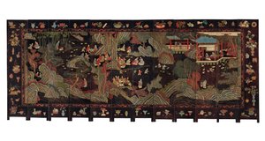 Écran coromandel à douze volets, XVIIIe siècle - Qing Dynasty Chinese School