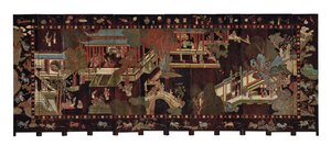 Écran coromandel à douze volets, XVIIIe siècle - Qing Dynasty Chinese School