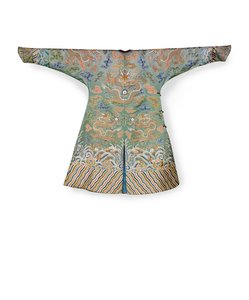 Robe de cour en soie céladon pour une princesse impériale, Jifu, Chine - Qing Dynasty Chinese School