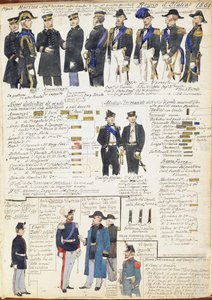 Uniformes et insignes de la marine et de diverses forces du Royaume d