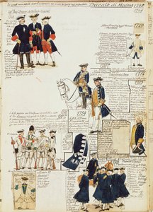 Divers uniformes du Duché de Modène par Quinto Cenni, planche en couleur - Quinto Cenni