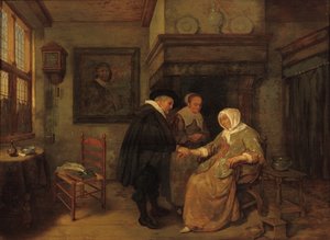 Un médecin rendant visite à une femme malade - Quiringh Gerritsz. van Brekelenkam