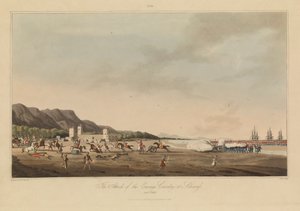 Seize vues de lieux dans le golfe Persique contre les pirates arabes - R. (after) Temple