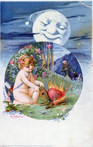 Carte postale de la série Cœurs Malades, vers 1900 - R. Kratki