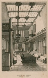 Chambre des Lords, Westminster, Londres, aménagée en 1835 - R. W. Billings