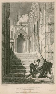 Vestibule de la chapelle Saint-Étienne, palais de Westminster - R. W. Billings