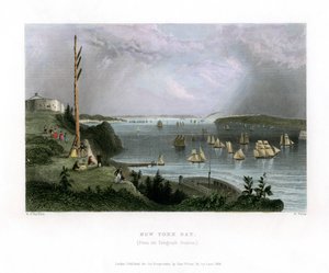 Baie de New York vue de la station télégraphique, USA, 1838