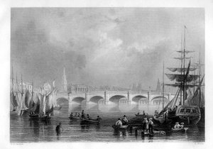 Le pont et le quai de Broomielaw, Glasgow, Écosse, 1886 - R. Wallis
