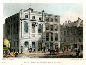 Hôtel de ville, Borough High Street, Southwark, Londres, 1830 - R. Winkles