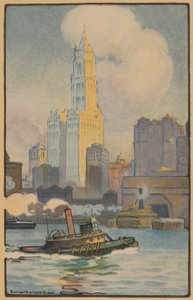 Le bâtiment Woolworth depuis le ferry, 1914