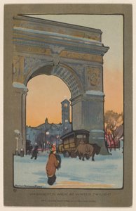 Arc de Washington au Crépuscule Hivernal