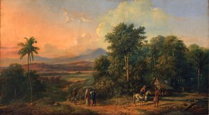 Forêt et maison indigène, 1860
