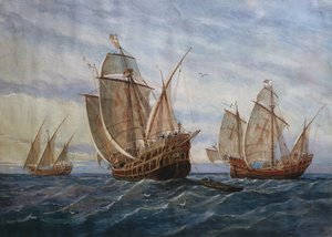 Les trois caravelles de Christophe Colomb - Rafael Monleon y Torres