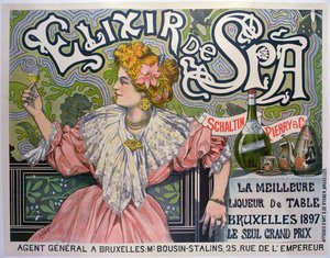 Affiche publicitaire pour la liqueur belge 
