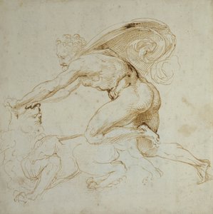 Hercule maîtrisant un lion - Raffaello Sanzio Raphael