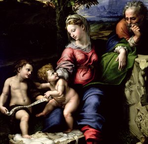 La Sainte Famille du Chêne, c.1518 (détail) - Raffaello Sanzio Raphael