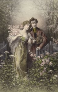 Couple avec des fleurs - Raimund Ritter Von Brennerstein Wichera