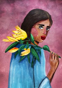 Femme avec un lys - Raissa Oltmanns
