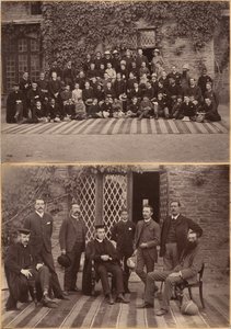 Directeur et enseignants de la Bishop Cotton School, Shimla (recto) ; élèves de la classe moyenne et personnel de la Bishop Cotton School, Shimla (verso) - Raja Deen Dayal
