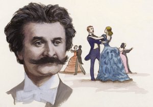 Johann Strauss The Younger (gouache sur papier)