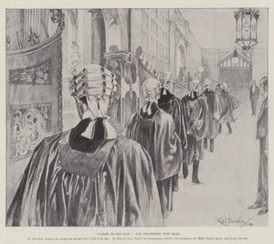 Appelé au barreau, la procession dans le hall