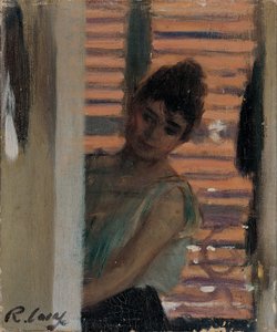 Femme contre un store - Ramón Casas