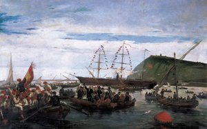 Volontaires catalans embarquant pour la guerre à Cuba en 1870