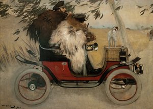 Ramon Casas et Pere Romeu en automobile - Ramón Casas