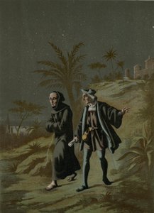 Colomb avec le prieur de La Rabida vont à Palos - Ramon Puiggari