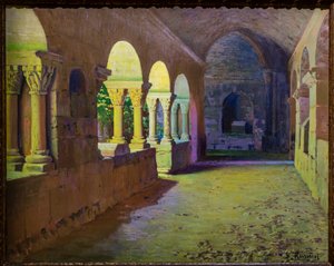 Le cloître de San Benet de Bages - Ramon and Rusinol Santiago (1861 1932) Casas