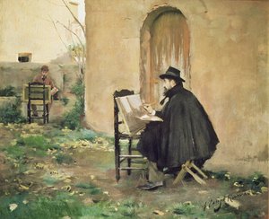 Rusinol et Casas peignant - Ramon and Rusinol Santiago (1861 1932) Casas
