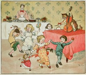 Le Chat et le Violon et la fête des enfants, illustration de Hey Diddle Diddle - Randolph Caldecott