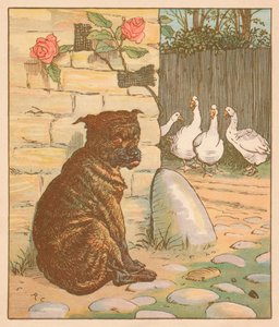 Le chien qui inquiétait le chat..., vers 1878 - Randolph Caldecott