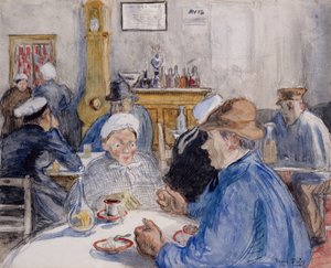Au café, vers 1900 (aquarelle, lavis et fusain) - Raoul Dufy