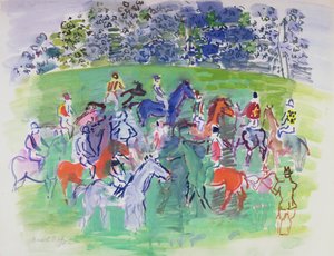 Aux Courses, c.1930-50 (gouache) - Raoul Dufy