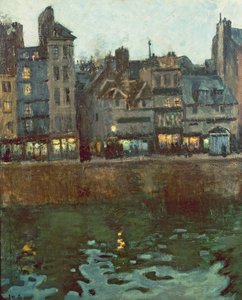 Crépuscule du port du Havre (huile sur toile)