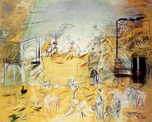 Scène de récolte (huile sur toile) - Raoul Dufy