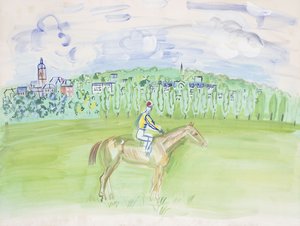 Horse and Jockey at Deauville ; Cheval et Jockey a Deauville - Raoul Dufy