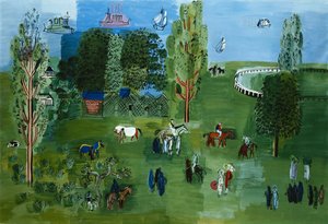 Le Paddock, vers 1926 (huile sur toile)