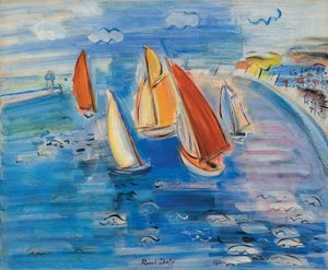 Régates à Sainte-Adresse ; Regates a Sainte-Adresse, vers 1930 (huile sur toile) - Raoul Dufy