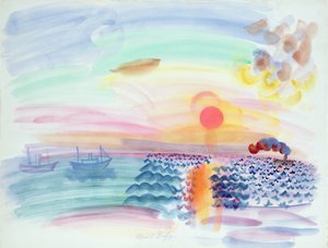 Coucher de soleil (aquarelle sur papier) - Raoul Dufy