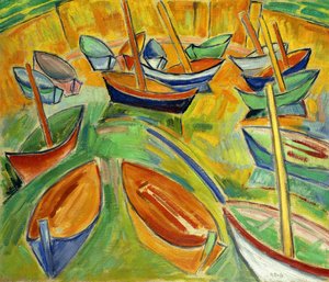 Les Barques à Martigues, vers 1907 (huile sur toile) - Raoul Dufy