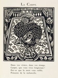 La carpe, illustration tirée du Bestiaire ou cortège d