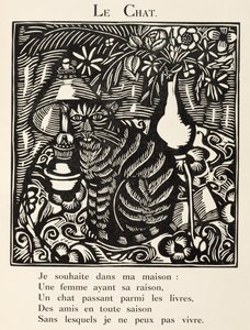 Le chat, illustration tirée du "Bestiaire ou cortège d