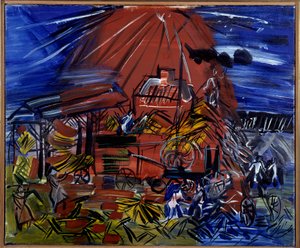 Le dépiquage rouge et bleu, 20e siècle (huile sur toile) - Raoul Dufy