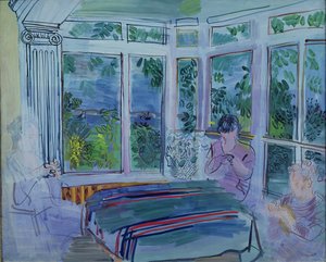 La véranda de Villerville (huile sur toile) - Raoul Dufy